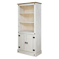 AKTENREGAL Kiefer massiv Weiß  - Schwarz/Weiß, Natur, Holz/Metall (81/177/38cm) - Livetastic