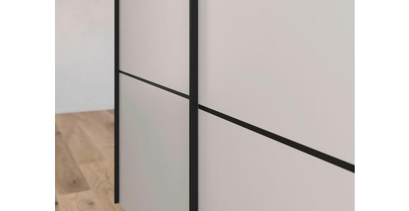 SCHWEBETÜRENSCHRANK 271/223/68 cm 3-türig Grau - Schwarz/Grau, KONVENTIONELL, Glas/Holzwerkstoff (271/223/68cm) - Novel