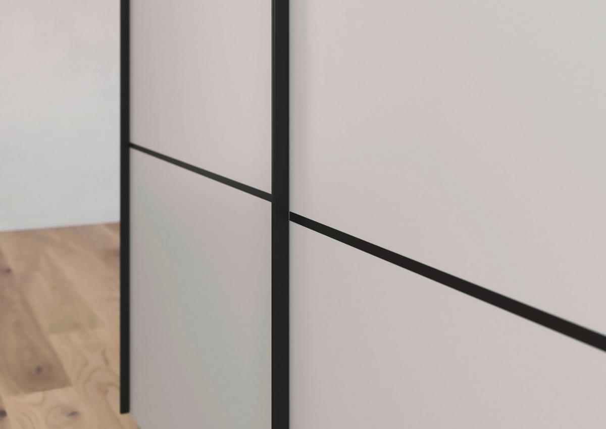 SCHWEBETÜRENSCHRANK 242/223/68 cm 3-türig Grau  - Schwarz/Grau, KONVENTIONELL, Glas/Holzwerkstoff (242/223/68cm) - Novel