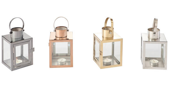 LATERNE - Goldfarben, LIFESTYLE, Glas/Metall (10/15/10cm) - Ambia Home