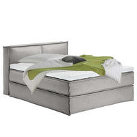 BOXSPRINGBETT 160/200 cm  in Hellgrau  - Hellgrau/Schwarz, Design, Textil (160/200cm) - home24