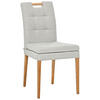 STUHL Webstoff Creme, Eichefarben Eiche massiv  - Eichefarben/Creme, KONVENTIONELL, Holz/Textil (47/91,5/59cm) - Celina Home