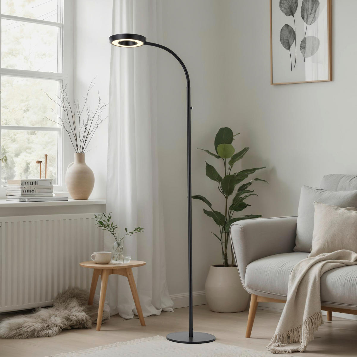 LED-STEHLEUCHTE SMART 14,5/145 cm   - Schwarz, Design, Metall (14,5/145cm) - BOPP