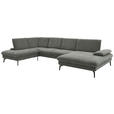WOHNLANDSCHAFT in Webstoff Hellgrau  - Hellgrau/Schwarz, Design, Textil/Metall (208/354/157cm) - Dieter Knoll