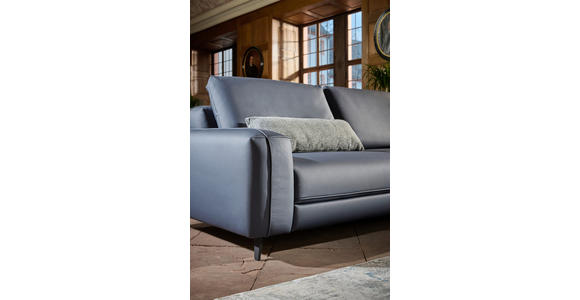 2,5-SITZER in Leder Dunkelblau - Anthrazit/Dunkelblau, Design, Leder/Metall (226/70/109cm) - Johann Jakob