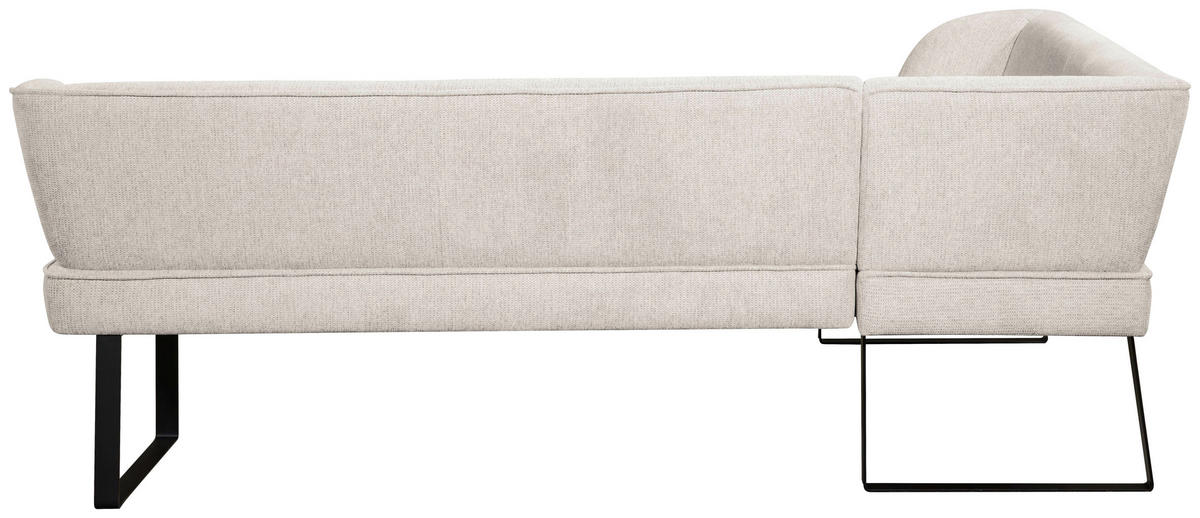 ECKBANK 189/223 cm Webstoff Schwarz, Hellgrau   - Hellgrau/Schwarz, Design, Textil/Metall (189/223cm) - Novel