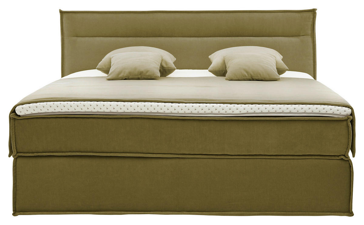 BOXSPRINGBETT 200/200 cm  in Hellgrün  - Schwarz/Hellgrün, Design, Textil (200/200cm) - Musterring