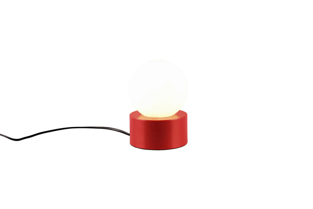 STONA LAMPA - bela/crvena, Osnovno, staklo/metal (12/17cm)