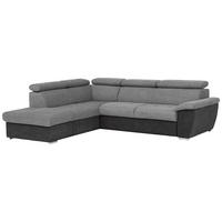 ECKSOFA in Mikrofaser Grau, Schwarz  216/262 cm  - Chromfarben/Schwarz, Design, Textil/Metall (216/262cm) - Livetastic