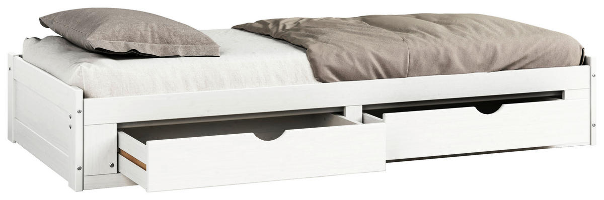 KIHÚZHATÓ ÁGY 90/200 cm  fehér  - fehér, Modern, műanyag/faalapú anyag (90/200cm) - MID.YOU