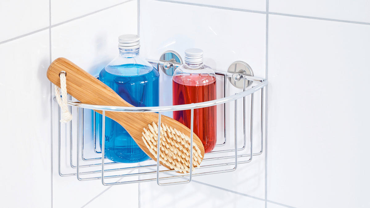 DUSCHREGAL - Edelstahlfarben, Trend, Metall (20,5/10/20,1cm) - Tesa