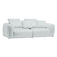 BIGSOFA in Samt Grau, Silberfarben  - Silberfarben/Schwarz, MODERN, Kunststoff/Textil (260/70/122cm) - Carryhome