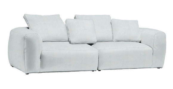 BIGSOFA in Samt Grau, Silberfarben  - Silberfarben/Schwarz, MODERN, Kunststoff/Textil (260/70/122cm) - Carryhome