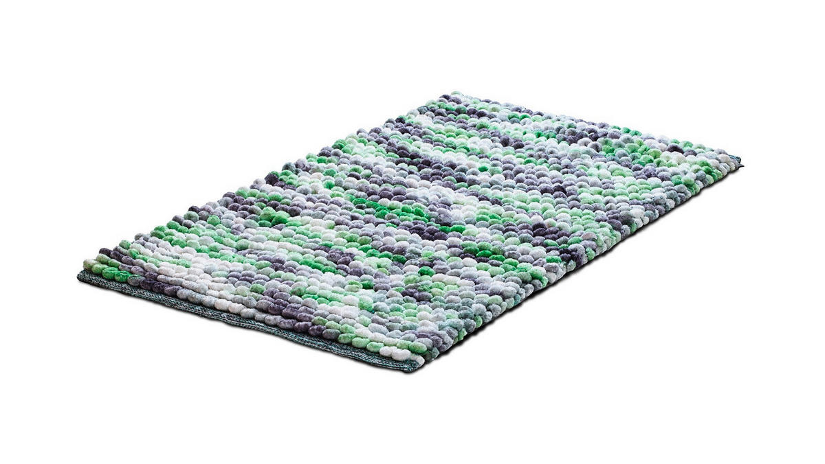 BADEMATTE Grau, Grün 60/100 cm  - Grau/Grün, KONVENTIONELL, Kunststoff/Textil (60/100cm) - Grund