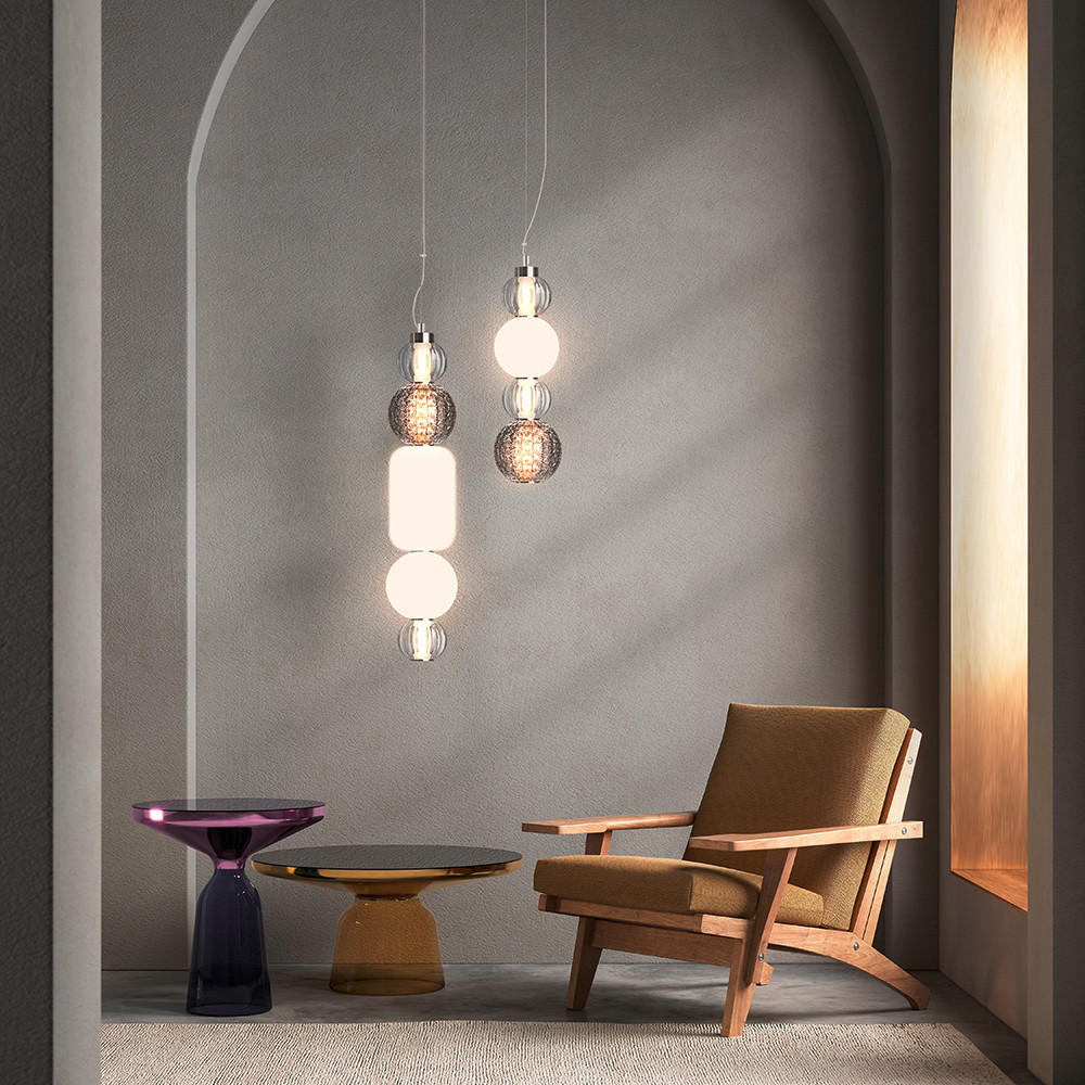 PENDELLAMPA Pendant 14.7/45 cm  - kromfärg/transparent, Trend, metall/glas (14.7/45cm) - MAYTONI