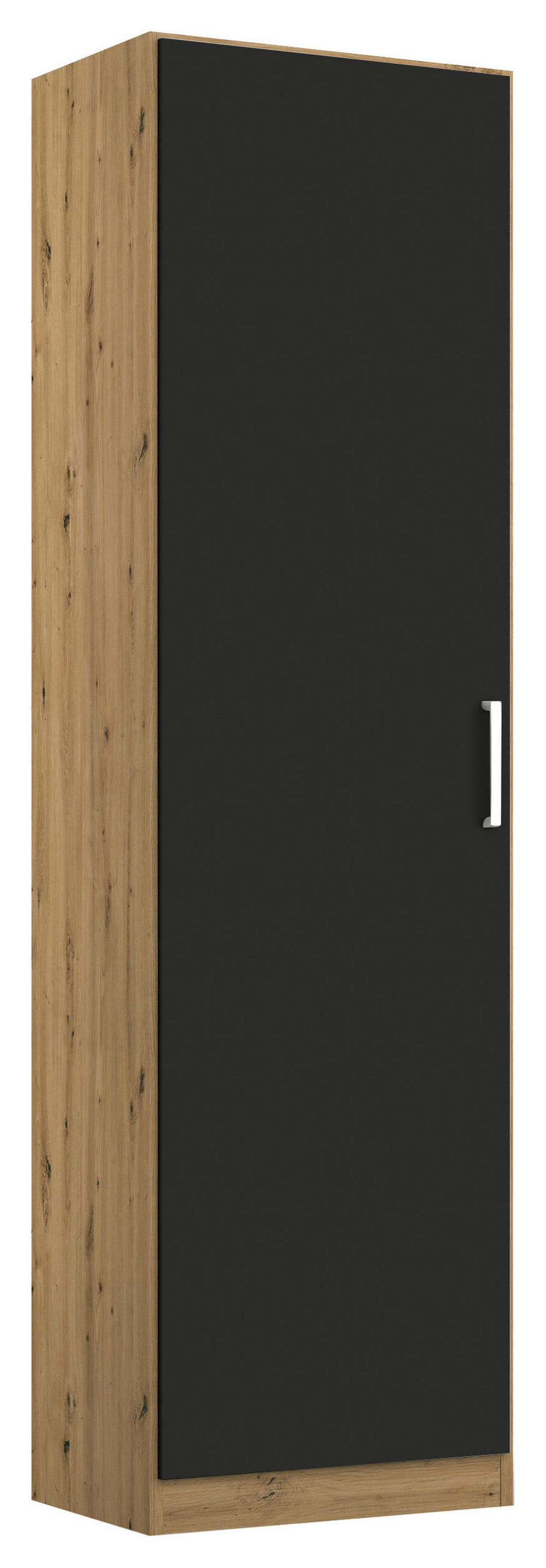 DREHTÜRENSCHRANK in Eiche Artisan, Grau  - Chromfarben/Eiche Artisan, Modern, Holzwerkstoff/Kunststoff (47/197/54cm) - Rauch Möbel