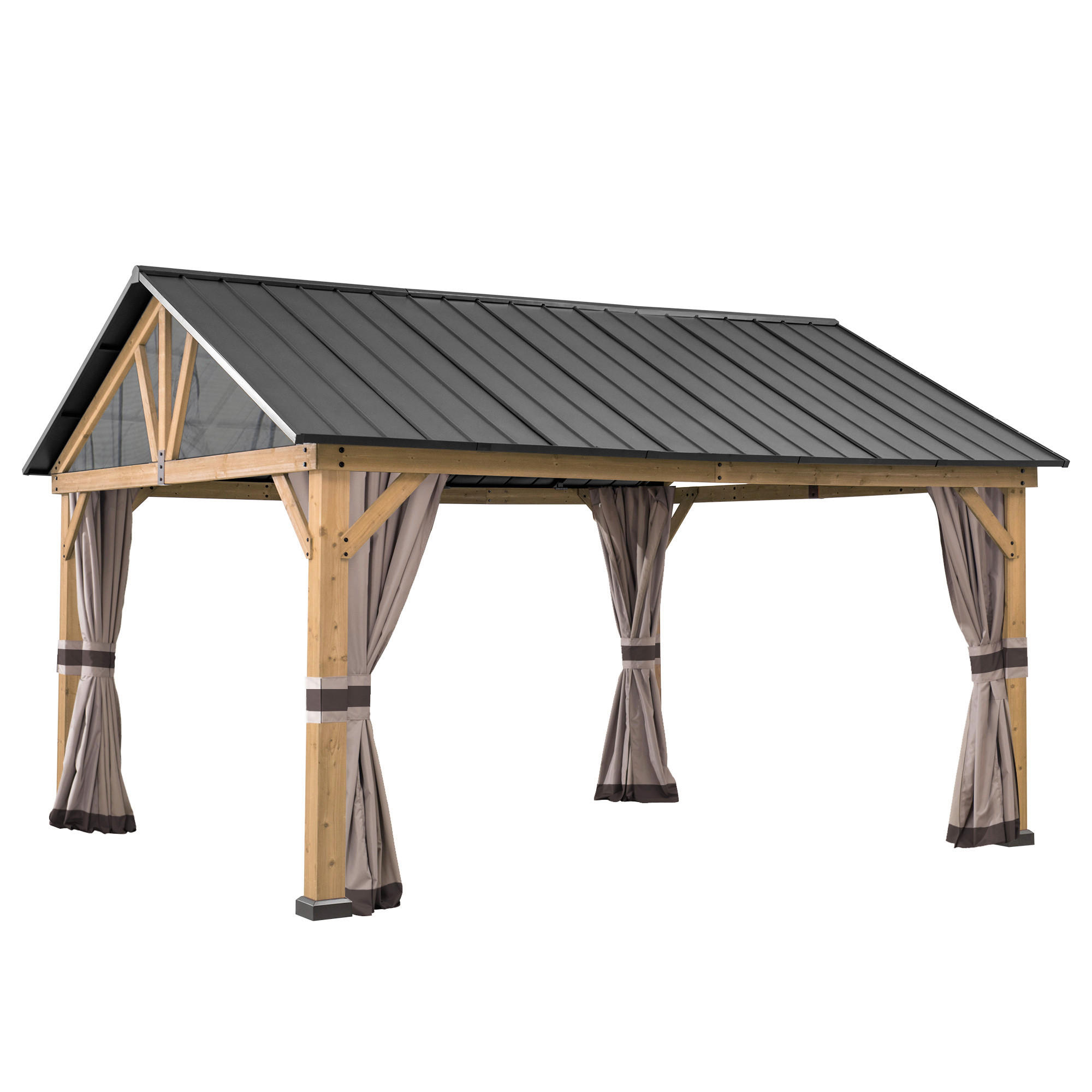 PAVILLON-SEITENTEIL   - Braun, Basics, Textil (378/208cm) - Modante