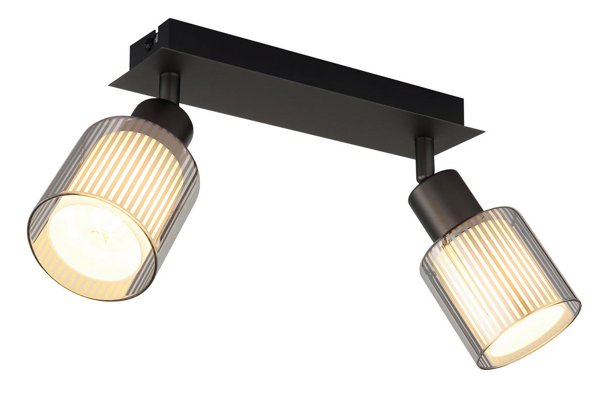 STRAHLER 28/8/18,6 cm   - Schwarzchrom/Weiß, Basics, Glas/Metall (28/8/18,6cm) - Globo