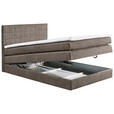 BOXSPRINGBETT 120/200 cm  in Graubraun  - Graubraun/Schwarz, KONVENTIONELL, Kunststoff/Textil (120/200cm) - Carryhome