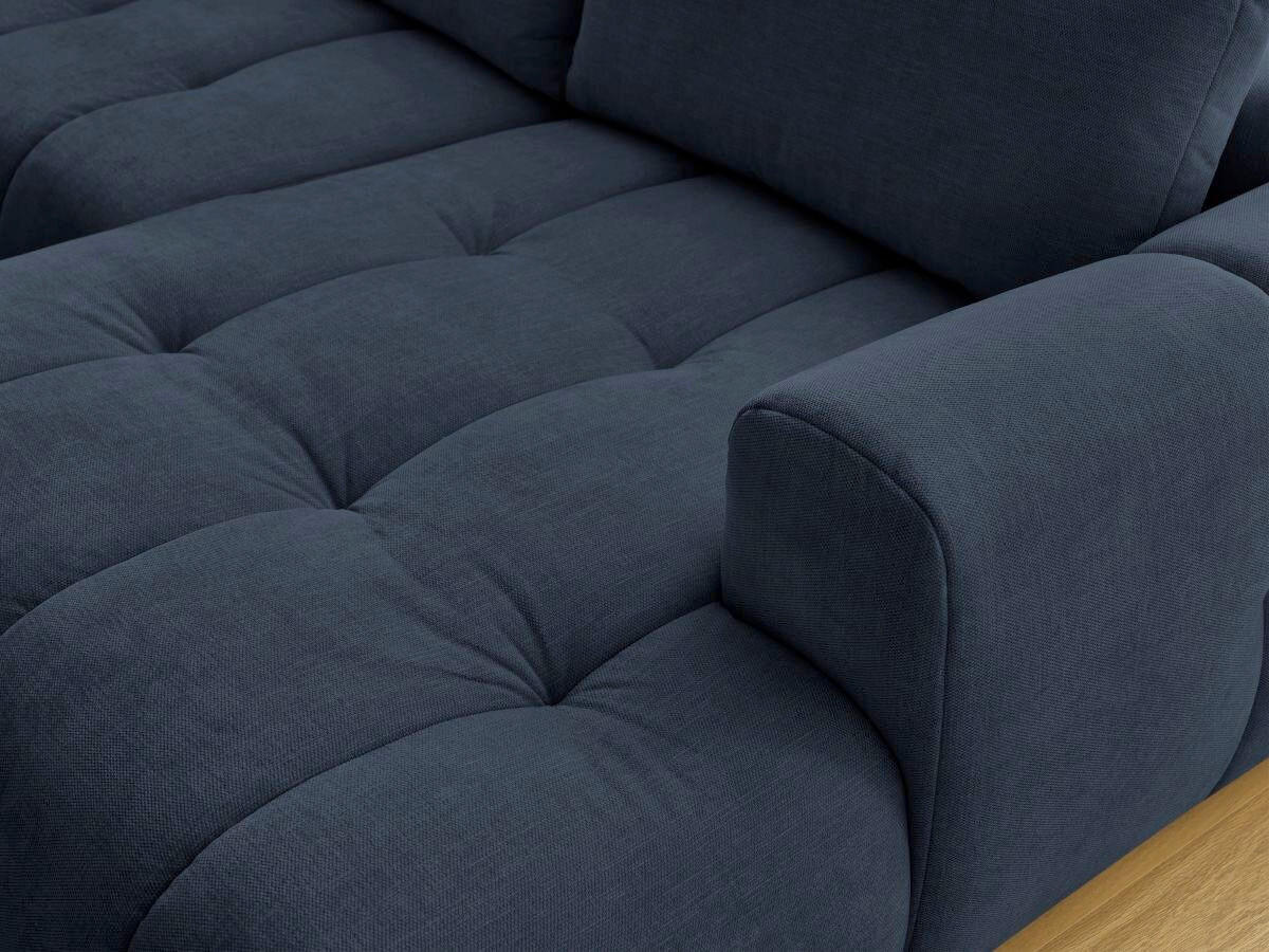 WOHNLANDSCHAFT  FUJI  Dunkelblau Leinenoptik  - Schwarz/Dunkelblau, MODERN, Kunststoff/Textil (204/377/160cm)
