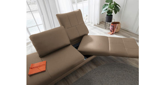 RÉCAMIERE in Echtleder Hellbraun - Chromfarben/Hellbraun, Design, Leder/Metall (209/85-109/95-16cm) - Dieter Knoll