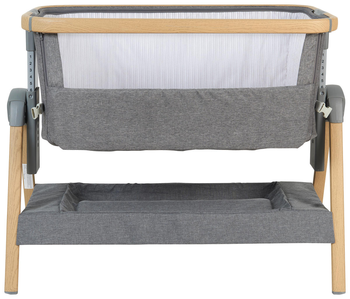 BEISTELLBETT Elegance  102/54/69-81 cm  - Dunkelgrau/Naturfarben, Trend, Kunststoff/Textil (102/54/69-81cm) - Jimmylee