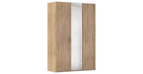 DREHTÜRENSCHRANK  in Sonoma Eiche  - Silberfarben/Sonoma Eiche, Design, Holzwerkstoff/Kunststoff (151/223/60cm) - Novel