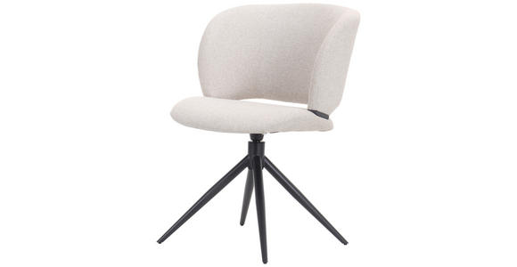 STUHL in Eisen Mikrofaser Holz, Metall, Textil - Beige/Schwarz, MODERN, Holz/Textil (56,5/79,5/64cm) - Hom`in