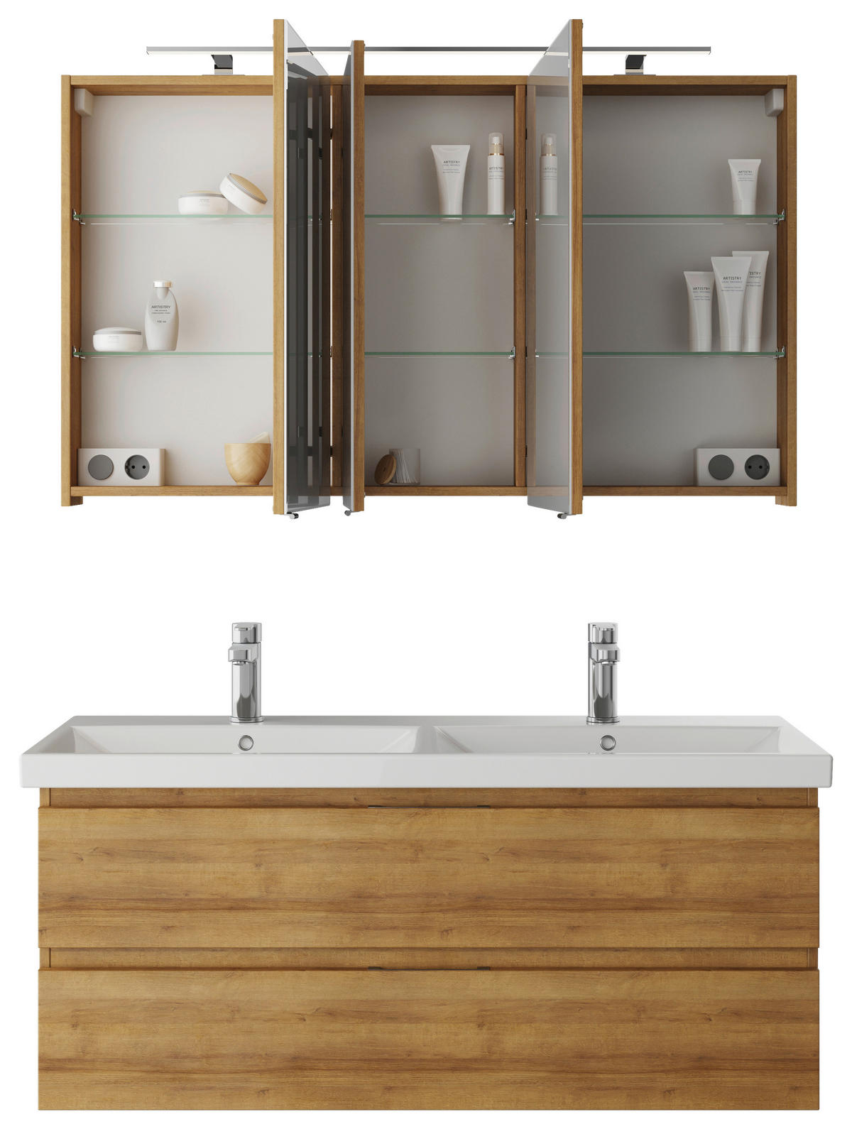 BADEZIMMER  in 120 cm  - Eichefarben/Weiß, KONVENTIONELL, Keramik/Holzwerkstoff (120cm) - Pelipal