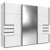 GARDEROB MED SKJUTDÖRRAR 270/208/64 cm 3-dörrar - vit/svart, Klassisk, metall/trämaterial (270/208/64cm) - Carryhome