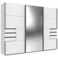 SCHWEBETÜRENSCHRANK 270/210/64 cm 3-türig Weiß  - Schwarz/Weiß, MODERN, Glas/Holzwerkstoff (270/210/64cm) - MID.YOU