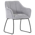 ARMLEHNSTUHL  Stoffauswahl, Typenauswahl Samt, Flachgewebe  - Hellgrau/Schwarz, Design, Textil/Metall (59/85/59cm) - Novel