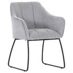 ARMLEHNSTUHL  Stoffauswahl, Typenauswahl Samt, Flachgewebe  - Hellgrau/Schwarz, Design, Textil/Metall (59/85/59cm) - Novel