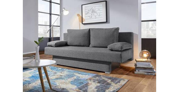 SCHLAFSOFA in Webstoff Grau  - Alufarben/Grau, Design, Kunststoff/Textil (190/74-86/80cm) - Carryhome