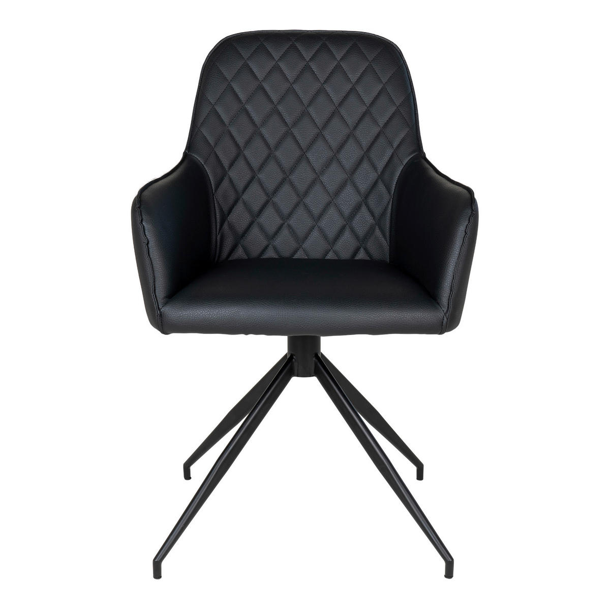 STOL MED ARMSTÖD läderimitation  - svart, Modern, metall/textil (56/89/62cm) - MID.YOU
