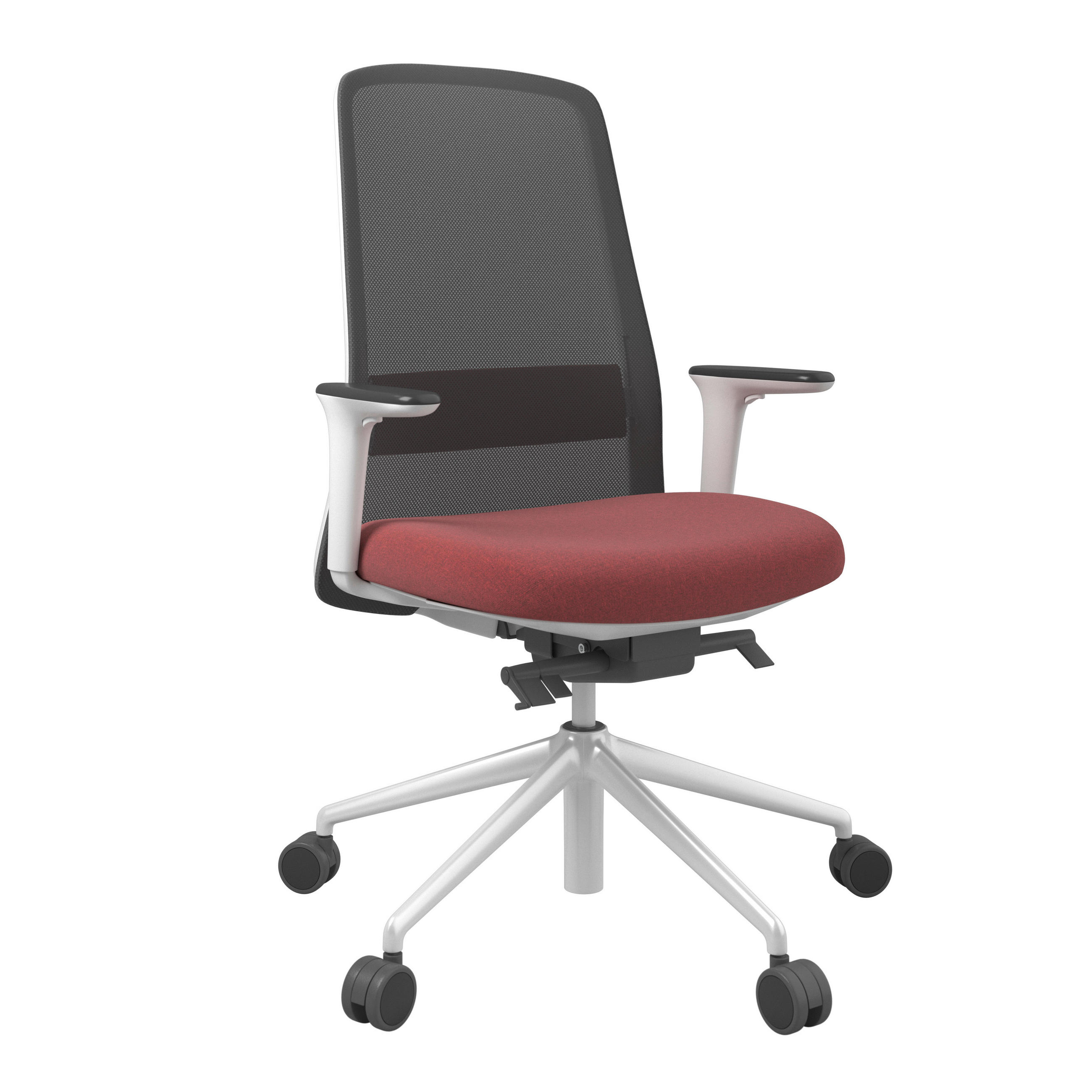 XXXLutz Drehstuhl Rot, Schwarz, 70x103-115x70 cm