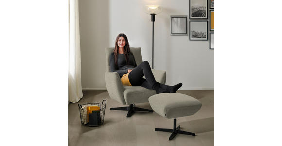 SESSEL in Teddystoff Graubraun  - Graubraun/Schwarz, Design, Textil/Metall (60/94/86cm) - Dieter Knoll