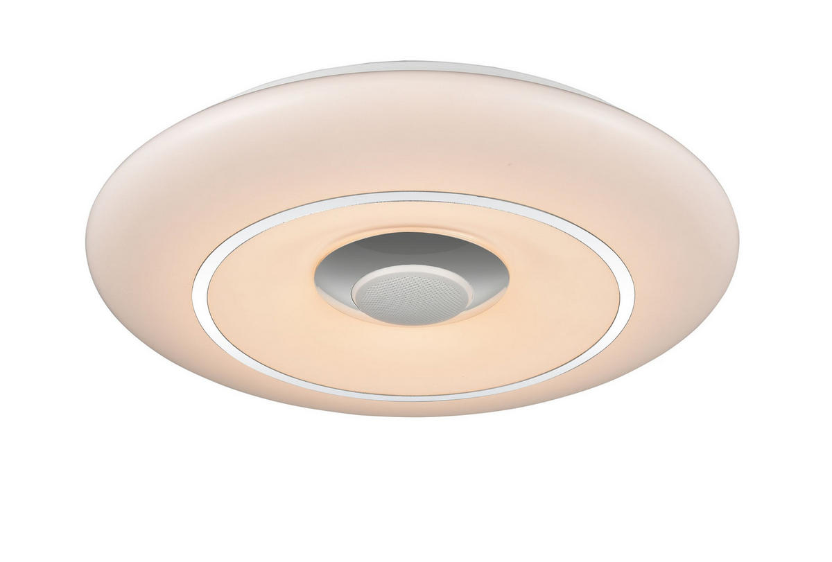 STROPNÉ LED SVIETIDLO, 39/7 cm  - biela/chrómová, Lifestyle, kov/plast (39/7cm) - Novel