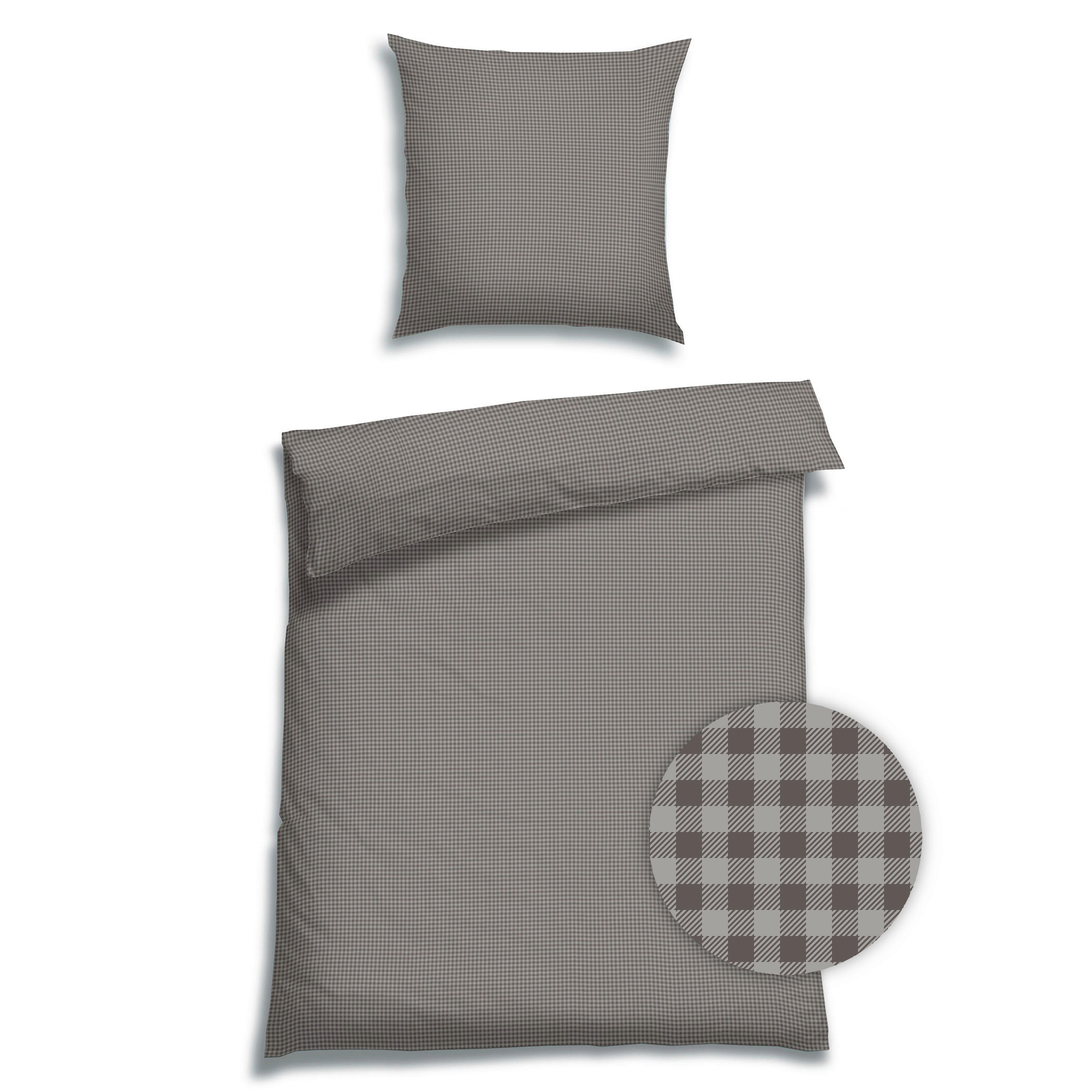 BETTWÄSCHE 2-teilig Satin 135/200 cm  - Grau, Basics, Textil (135/200cm) - Florella