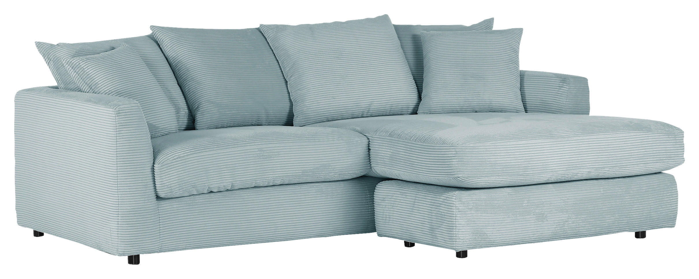ECKSOFA Mintgrün Cord  - Schwarz/Mintgrün, Design, Kunststoff/Textil (235/175cm) - Carryhome