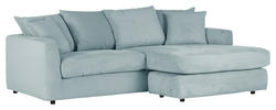 ECKSOFA Mintgrün Cord  - Schwarz/Mintgrün, Design, Kunststoff/Textil (235/175cm) - Carryhome