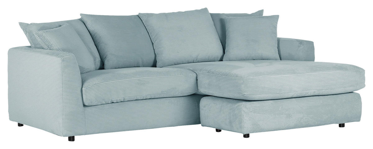 ECKSOFA Mintgrün Cord  - Schwarz/Mintgrün, Design, Kunststoff/Textil (235/175cm) - Carryhome