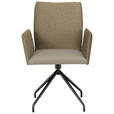 ARMLEHNSTUHL  , Stoffauswahl, Typenauswahl, Sitzfläche 360° drehbar  , Mikrofaser  ,  - Graubraun/Schwarz, Design, Textil/Metall (60/91/60cm) - Moderano