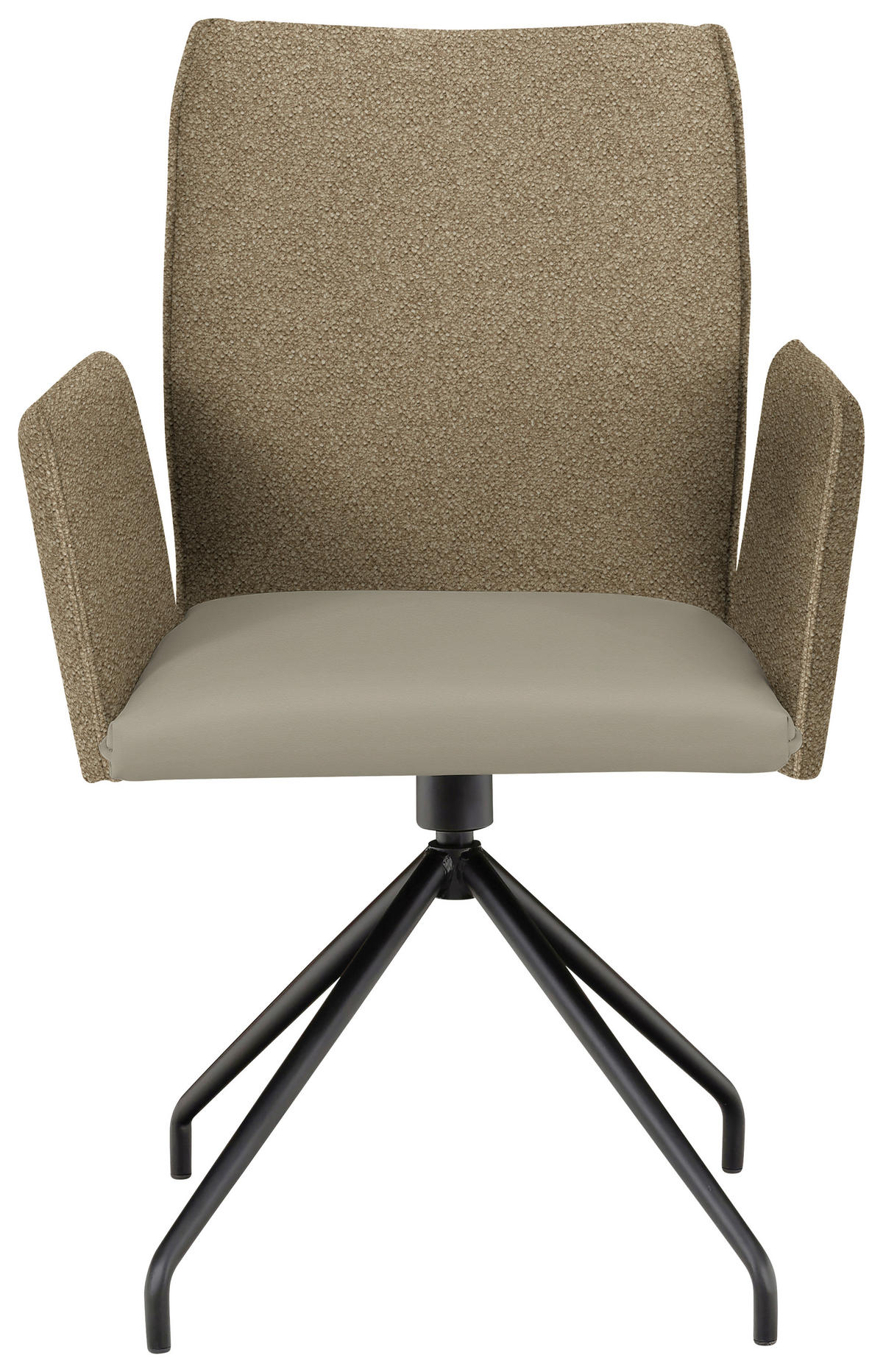 ARMLEHNSTUHL  in Stahl Mikrofaser  - Graubraun/Schwarz, Design, Textil/Metall (60/91/60cm) - Moderano