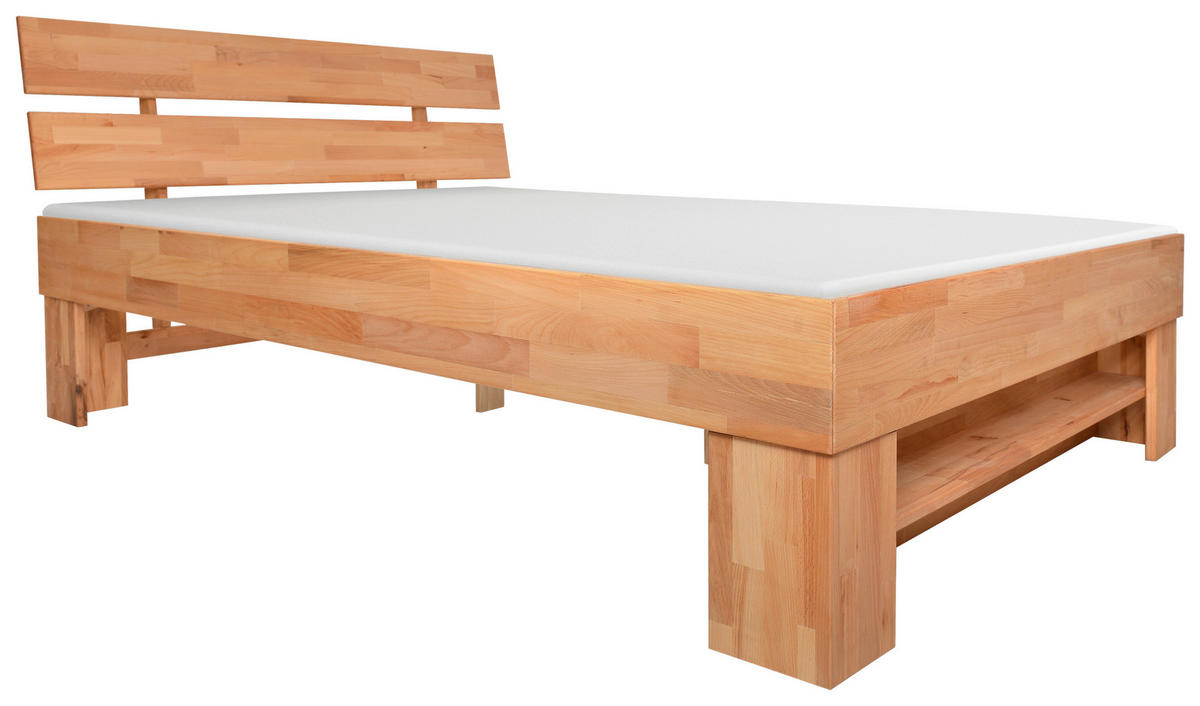 BETT 140/200 cm  in Kernbuche  - Kernbuche, Natur, Holz (140/200cm) - Carryhome