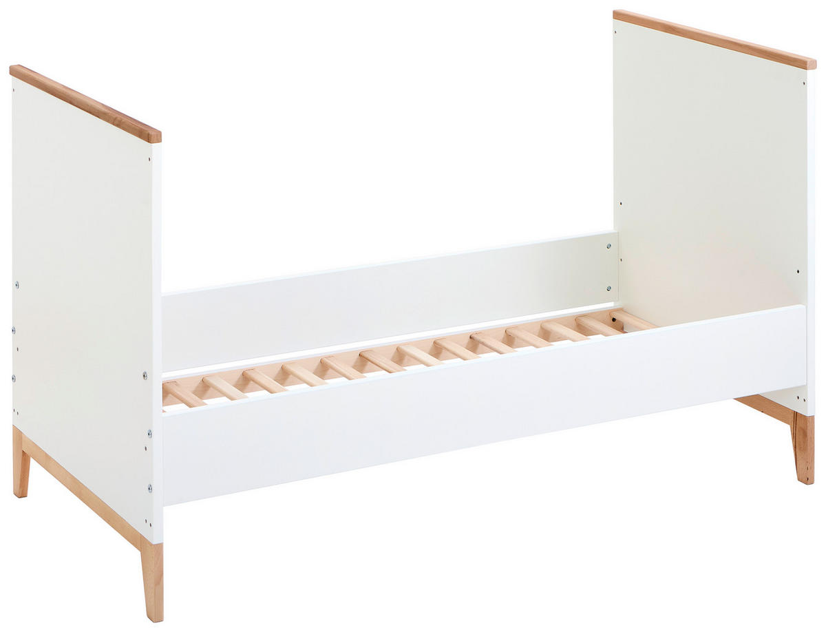GITTERBETT 145/75/84 cm  - Naturfarben/Weiß, KONVENTIONELL, Holz (145/75/84cm) - Jimmylee