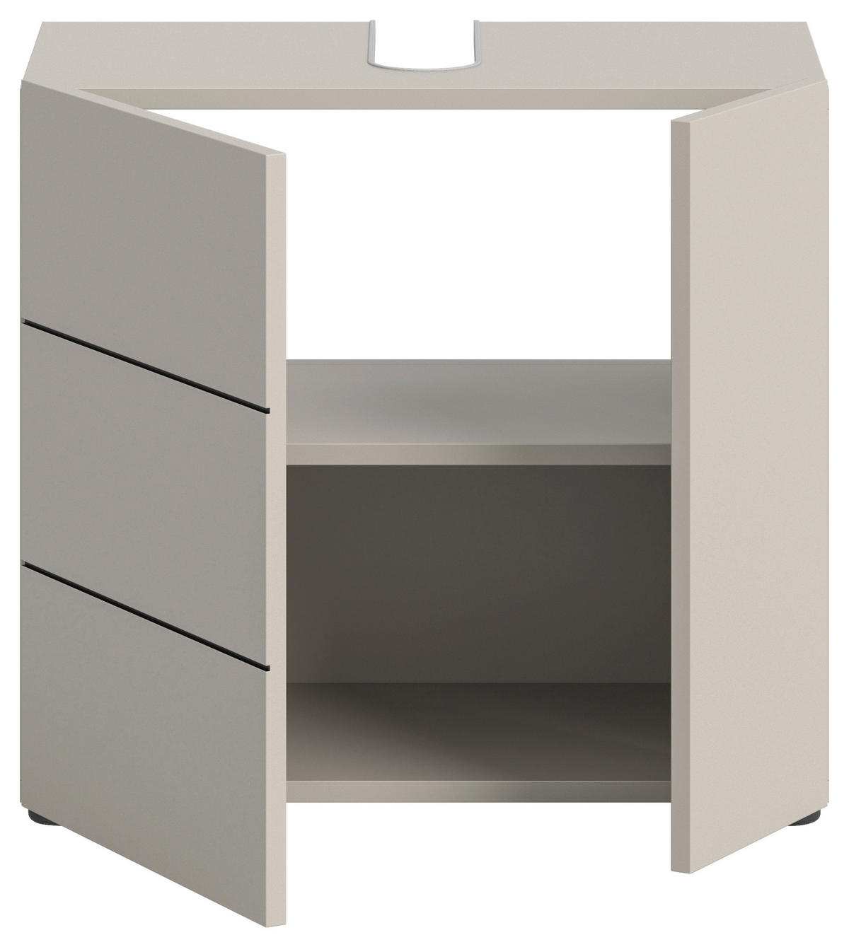 WASCHBECKENUNTERSCHRANK 60/57/34 cm  - Kaschmir/Schwarz, MODERN, Holzwerkstoff/Kunststoff (60/57/34cm) - MID.YOU