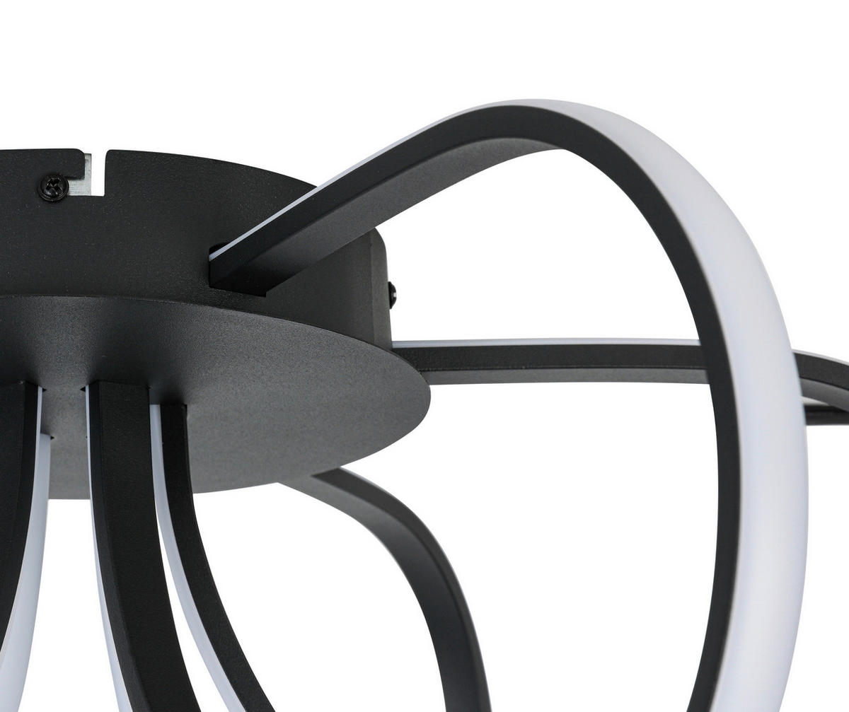 DECKENLEUCHTE  55/22 cm    - Schwarz, Trend, Kunststoff/Metall (55/22cm) - Collett's Monde