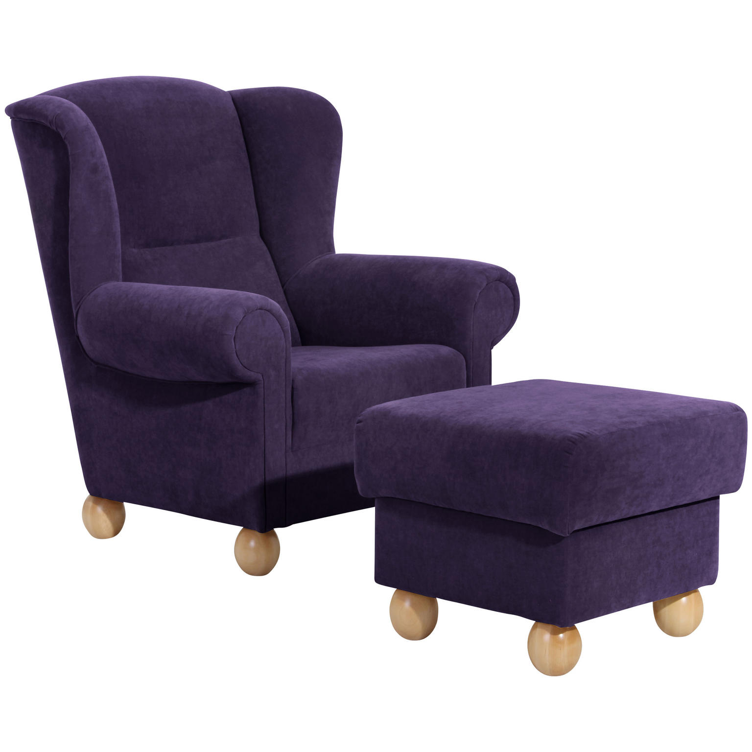 OHRENSESSEL Velours Violett - kuscheliges Design