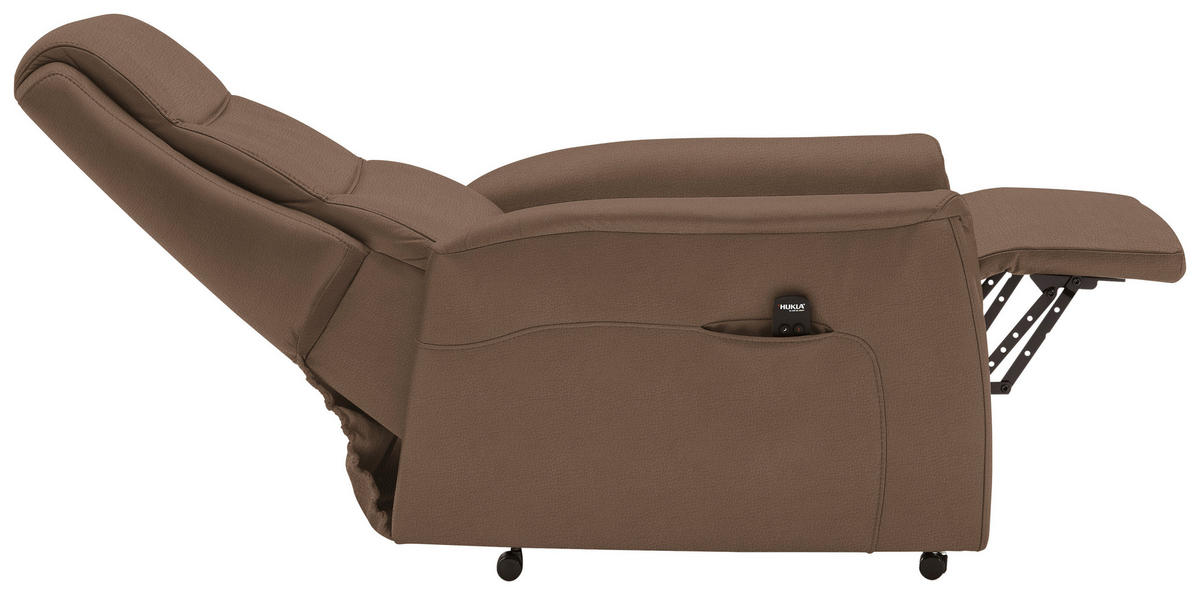 FERNSEHSESSEL Valdera  mit Relaxfunktion, Aufstehhilfe, Rücken echt Echtleder Graubraun  - Graubraun/Schwarz, KONVENTIONELL, Leder/Kunststoff (70/107/88cm) - Livetastic